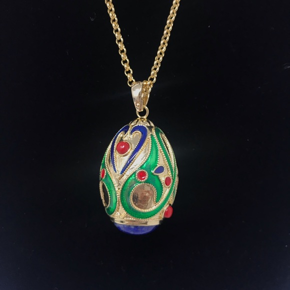 QVC Multicolored Faberge Egg Necklace - Picture 1 of 3